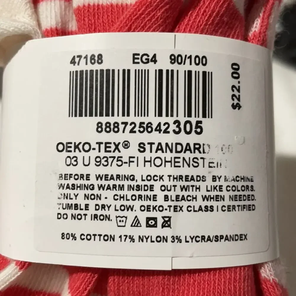 Hanna Andersson 90-100 (3-4) coral cream tights NWT pattern mismatched matched